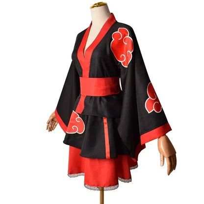 Akatsuki Cosplay Kimono Dress – Anime Festival Uniform Skirt Suit