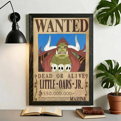 One Piece Anime Wanted Poster Canvas Wall Art – High-Definition Unframed Print
