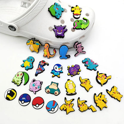 Pokémon PVC Clog Shoe Charms – Cartoon Pikachu & Monster Ball Accessories
