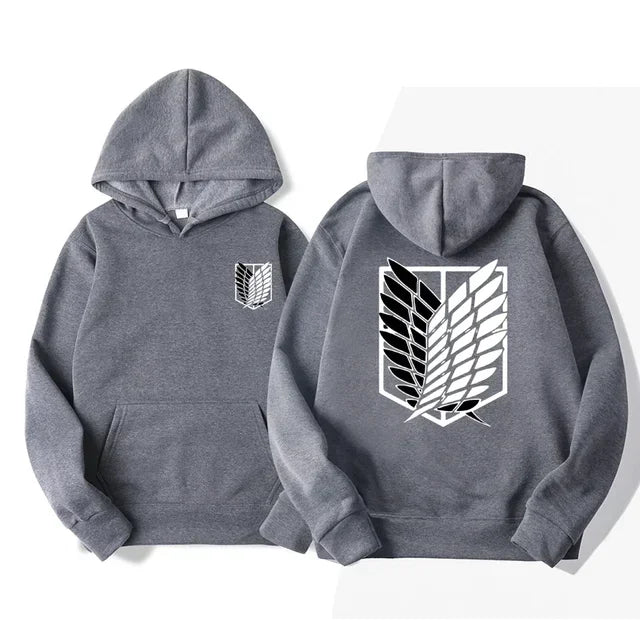 Attack on Titan Anime Hoodie – Survey Corps Wings of Freedom Pullover Sweatshirt