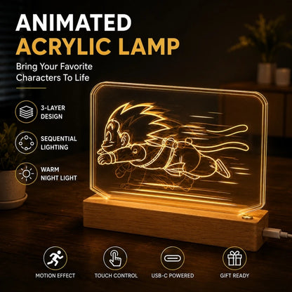 Dragon Ball Goku 3D Multilayer Acrylic LED Lamp – Dynamic Motion Effect Night Light