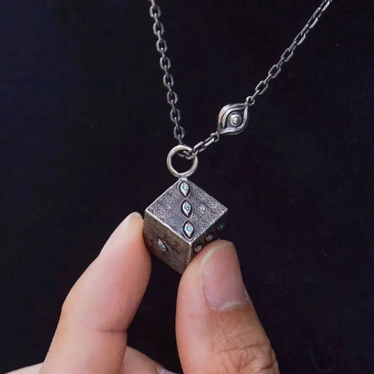 Jujutsu Kaisen Gojo Prison Realm Pendant Necklace – Metallic Dice Cosplay Jewelry