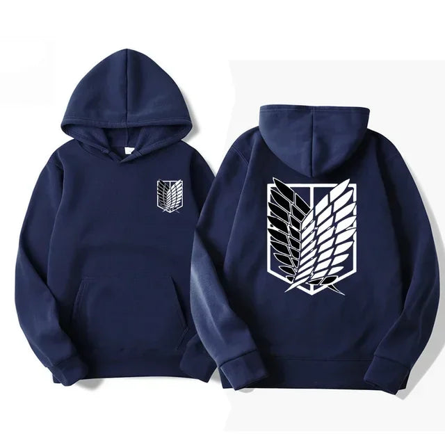 Attack on Titan Anime Hoodie – Survey Corps Wings of Freedom Pullover Sweatshirt