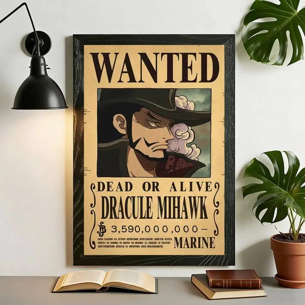 One Piece Anime Wanted Poster Canvas Wall Art – High-Definition Unframed Print