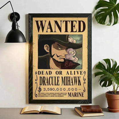 One Piece Anime Wanted Poster Canvas Wall Art – High-Definition Unframed Print