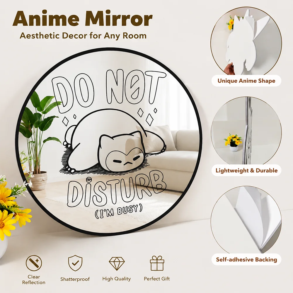 One Piece & Anime Acrylic Wall Mirror – HD UV Print Room & Gaming Decor