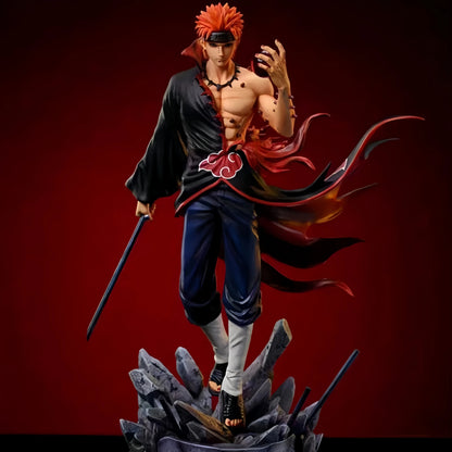 Pain Yahiko Path 9-inch Naruto Shippuden PVC statue with chakra receivers and energy sphere - Shinobi Domain Artifact