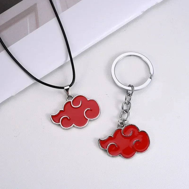 Naruto Akatsuki Red Cloud Necklace – Anime Konoha Pendant & Cosplay Jewelry Collection