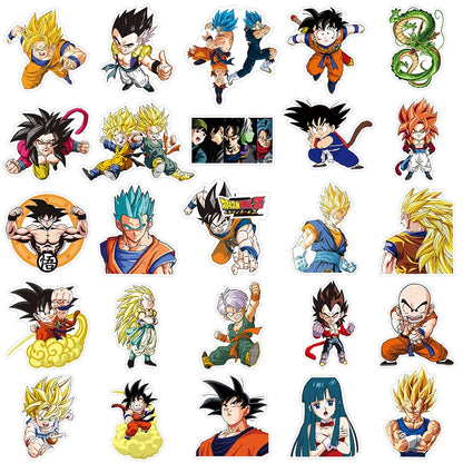 Dragon Ball Z Waterproof Vinyl Sticker Pack – Son Goku Anime Decals for Laptops, Water Bottles & Skateboards (10, 30, or 50 Pieces)