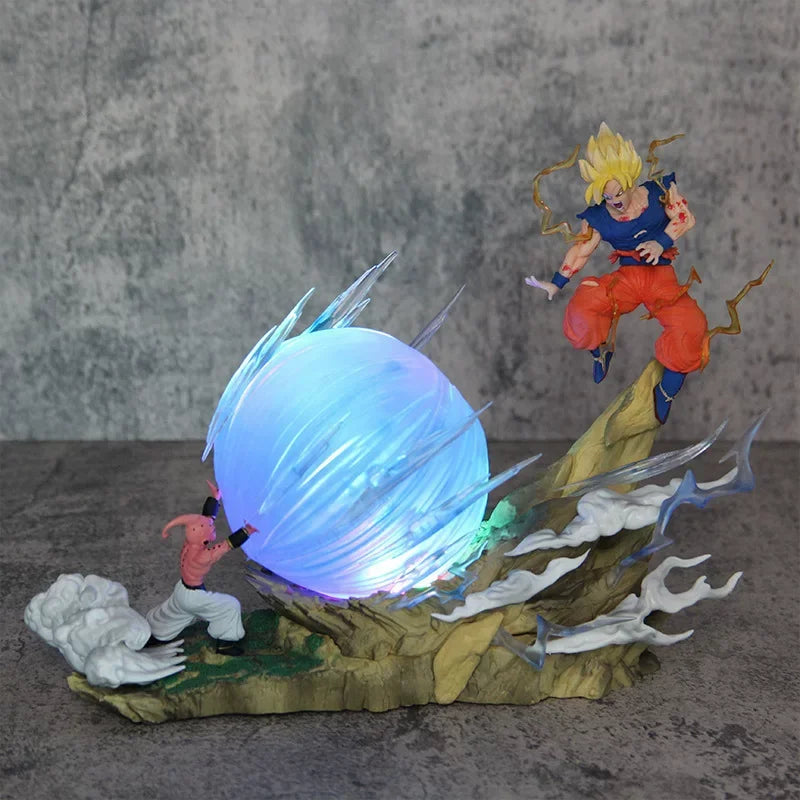 Dragon Ball Z Goku vs Kid Buu Battle Statue – 15cm Spirit Bomb Action Figure Scene Model