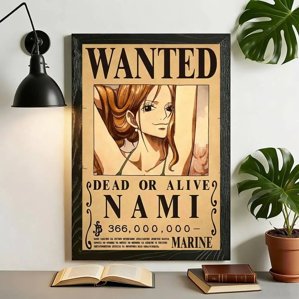 One Piece Anime Wanted Poster Canvas Wall Art – High-Definition Unframed Print
