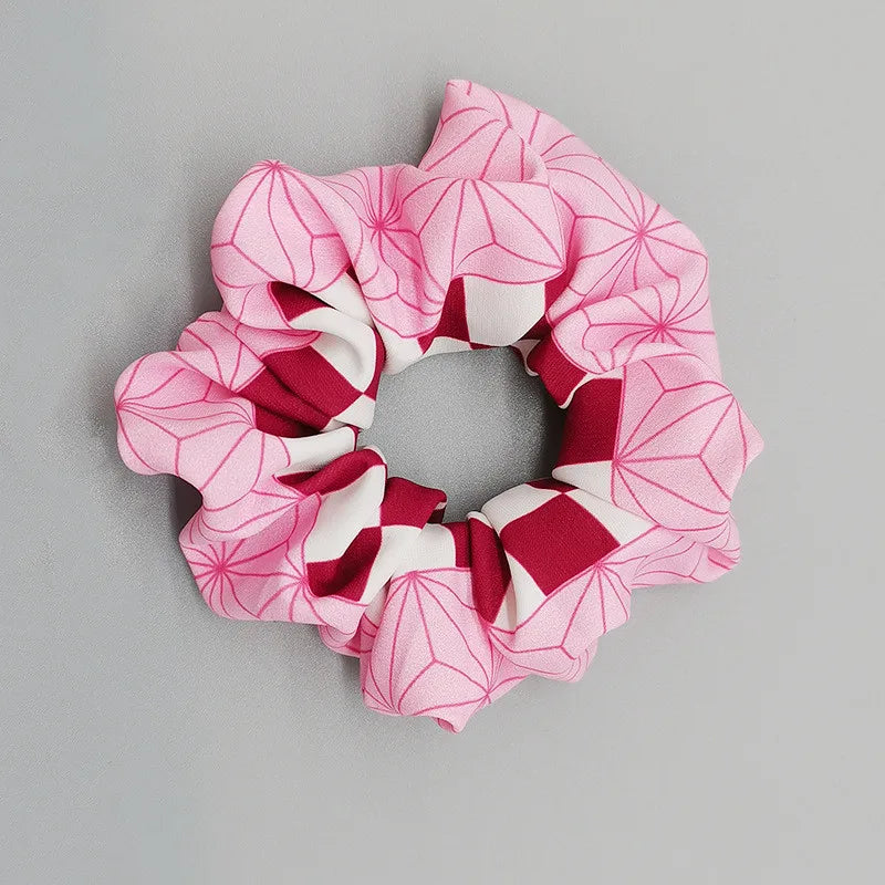 Demon Slayer Hair Scrunchie - Anime Satin Elastic Hair Tie