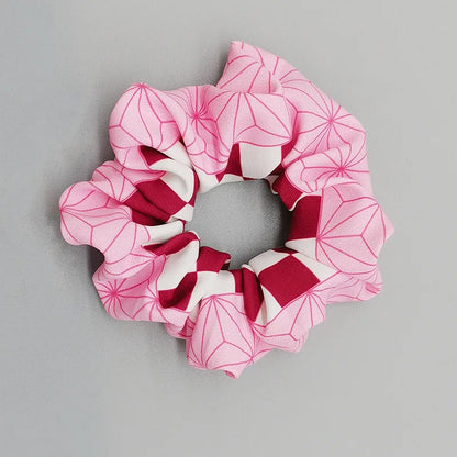 Demon Slayer Hair Scrunchie - Anime Satin Elastic Hair Tie