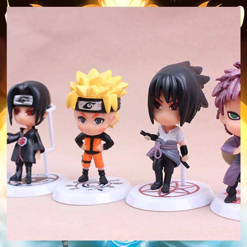 Gaara and Uchiha Madara 8cm anime figurines with custom display bases - high-density PVC collectibles