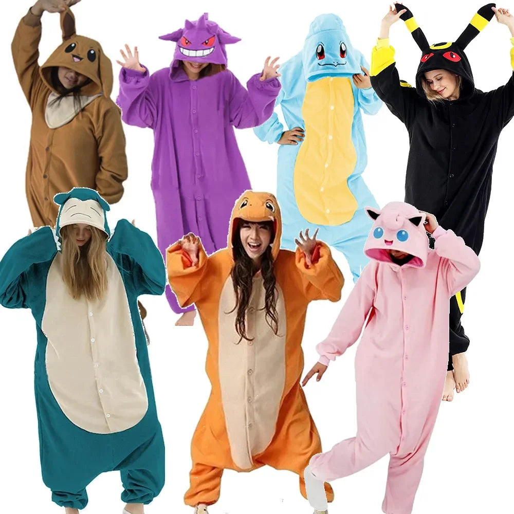 Pokemon Adult Cosplay Kigurumi Onesie – Anime Fleece Pajamas Jumpsuit