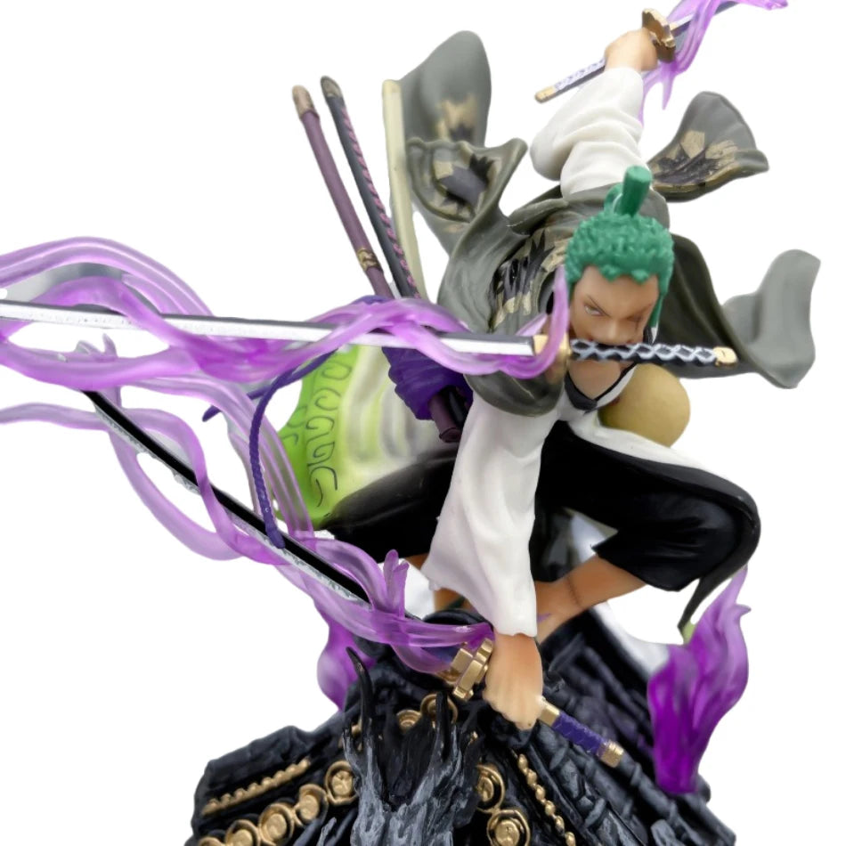 One Piece Roronoa Zoro Three Sword Style Action Figure – 22cm Roof Scene PVC Collectible Statue