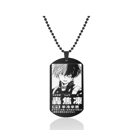 My Hero Academia Dog Tag Necklace – Stainless Steel Anime Character Pendant