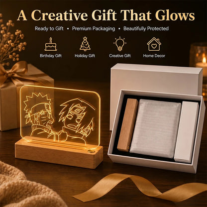 Naruto Sasuke 3D Multilayer Acrylic LED Lamp – Dynamic Motion Effect Night Light