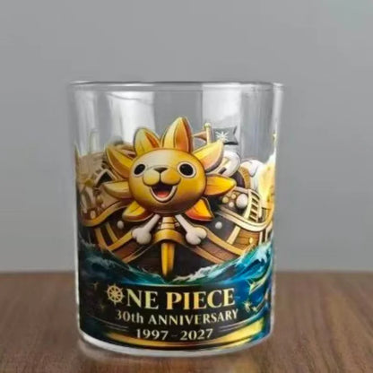 One Piece 30th Anniversary Glass Tumbler – Engraved Whiskey & Coffee Glass