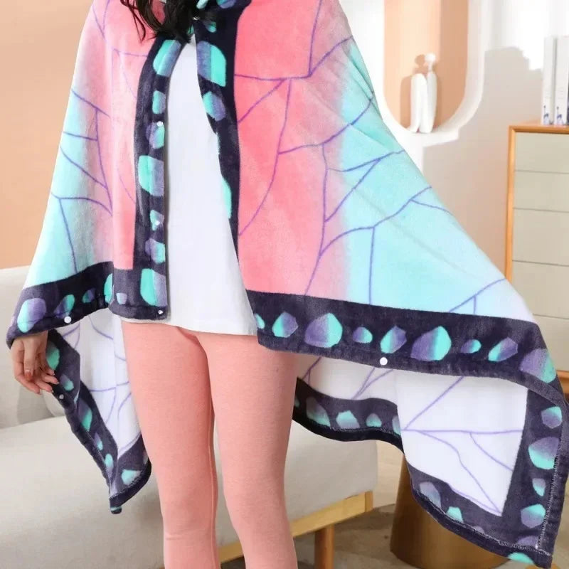 Demon Slayer Wearable Blanket & Bathrobe – Kimetsu no Yaiba Cozy Cosplay Shawl Gown