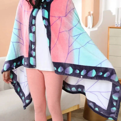 Demon Slayer Wearable Blanket & Bathrobe – Kimetsu no Yaiba Cozy Cosplay Shawl Gown