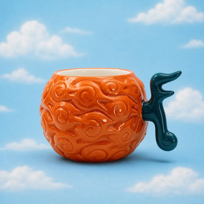 One Piece Devil Fruit Ceramic Mug – 21cm Gomu Gomu & Mera Mera Water Cup