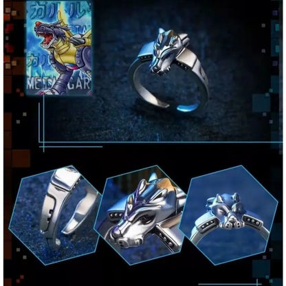Digimon Adventure Cosplay Ring – Adjustable Garurumon & WarGreymon Jewelry