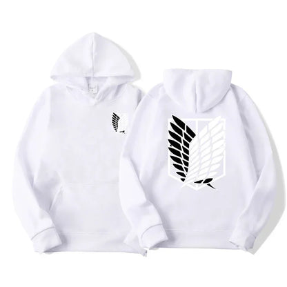 Attack on Titan Anime Hoodie – Survey Corps Wings of Freedom Pullover Sweatshirt