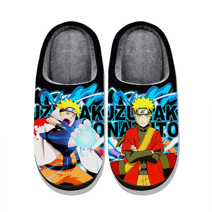 Naruto Anime Winter Plush Slippers – Itachi, Kakashi & Sasuke Indoor Cosplay Shoes