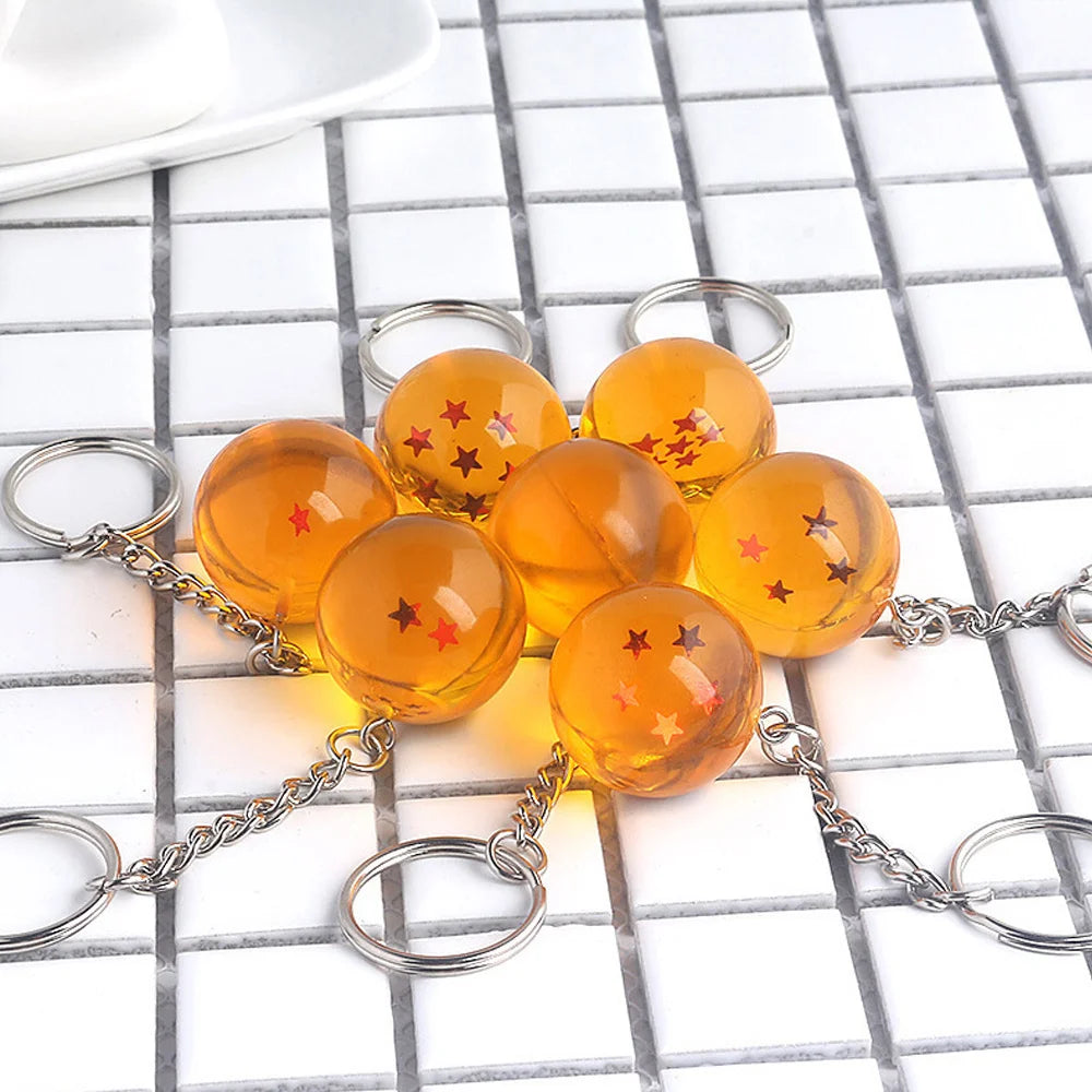 Dragon Ball Z 1-7 Star Resin Keychain & Pendant Set – Premium 3D Anime Dragon Ball Keyring Collectibles
