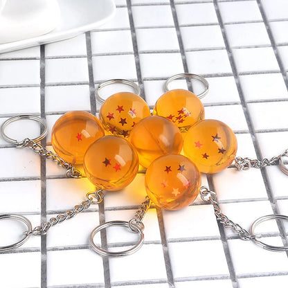 Dragon Ball Z 1-7 Star Resin Keychain & Pendant Set – Premium 3D Anime Dragon Ball Keyring Collectibles