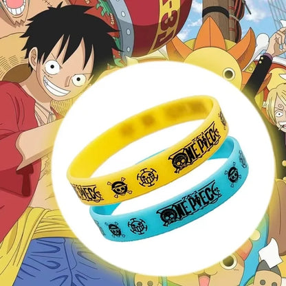 One Piece Anime Glow-In-The-Dark Silicone Sports Wristband – Luffy & Zoro