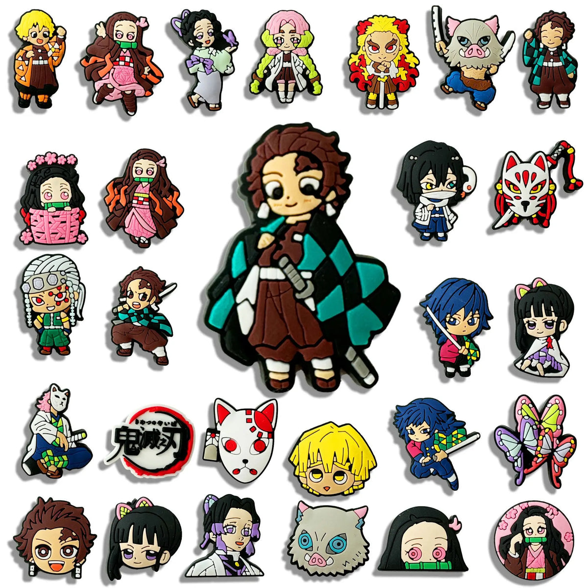 Demon Slayer PVC Clog Shoe Charms – Kimetsu no Yaiba Tanjiro, Nezuko & Hashira Accessories