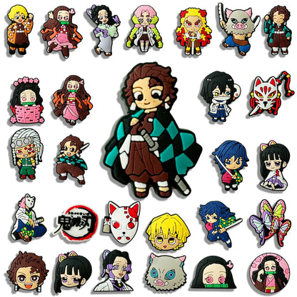 Demon Slayer PVC Clog Shoe Charms – Kimetsu no Yaiba Tanjiro, Nezuko & Hashira Accessories