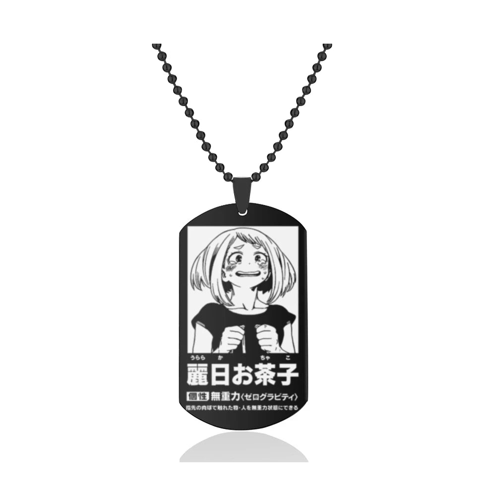 My Hero Academia Dog Tag Necklace – Stainless Steel Anime Character Pendant