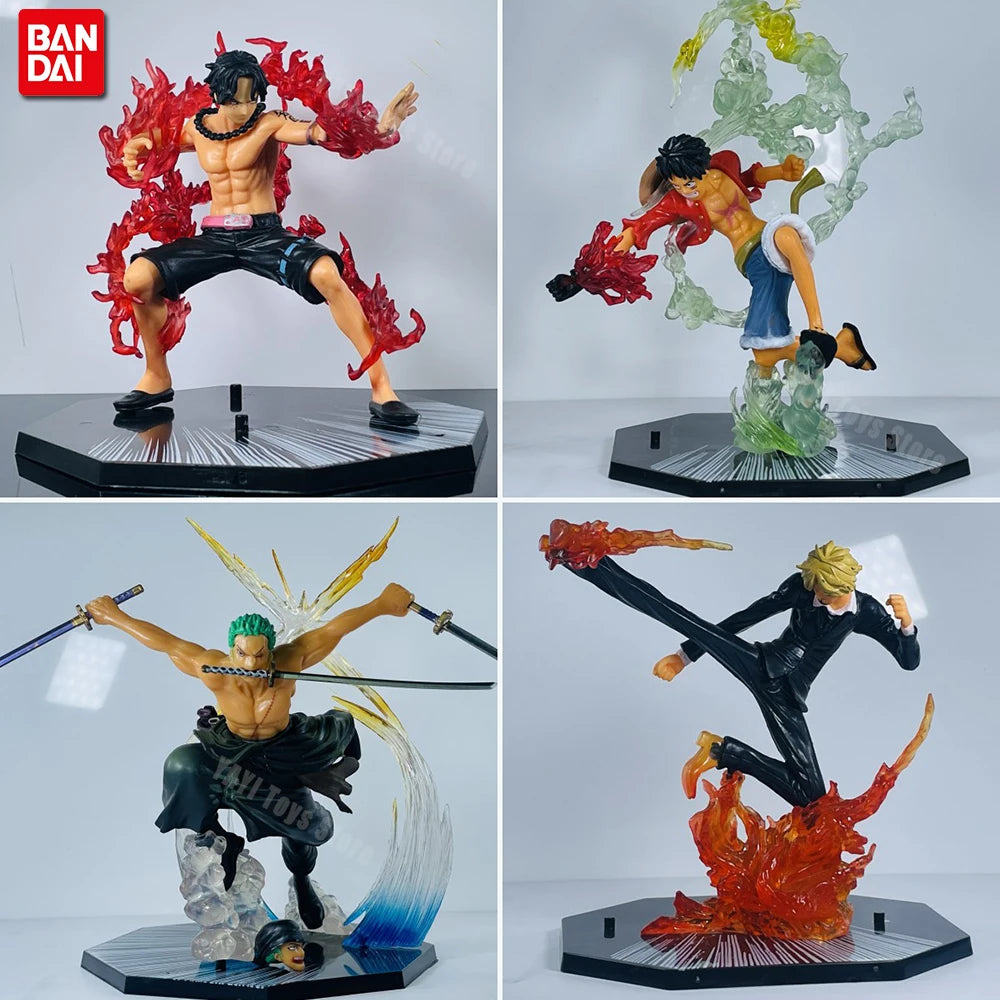 One Piece Anime Battle Action Figure – 15cm Collectible PVC Model Toys (Luffy, Zoro, Ace, Sanji)