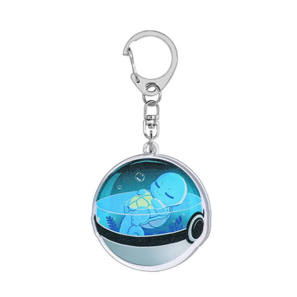 Squirtle acrylic keychain bag pendant for anime backpacks.