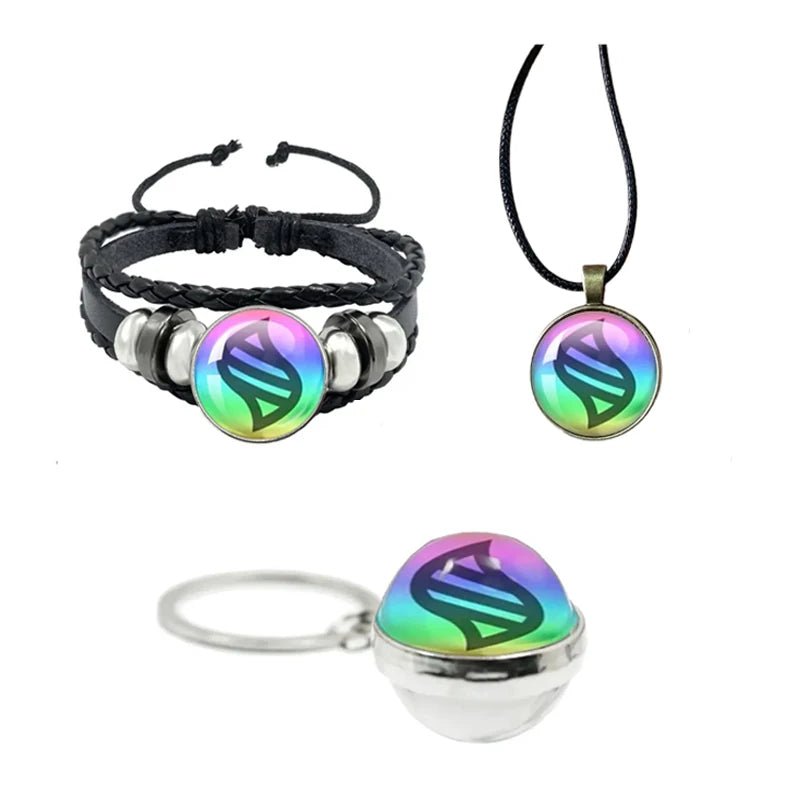 Pokemon Mega Evolution Stone Keychain – Anime Crystal Orb Pendant