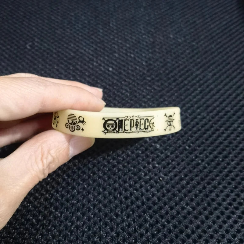 One Piece Anime Glow-In-The-Dark Silicone Sports Wristband – Luffy & Zoro