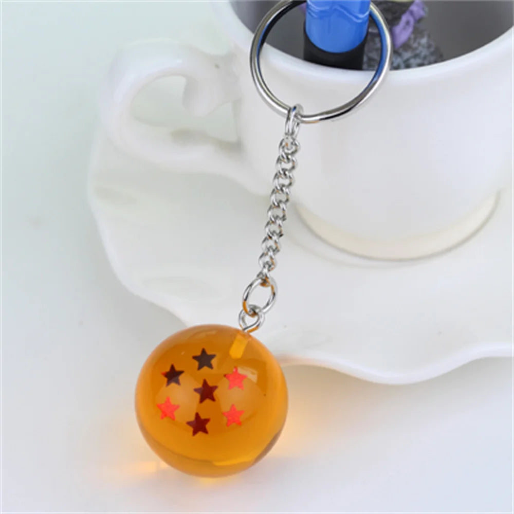 Dragon Ball Z 1-7 Star Resin Keychain & Pendant Set – Premium 3D Anime Dragon Ball Keyring Collectibles
