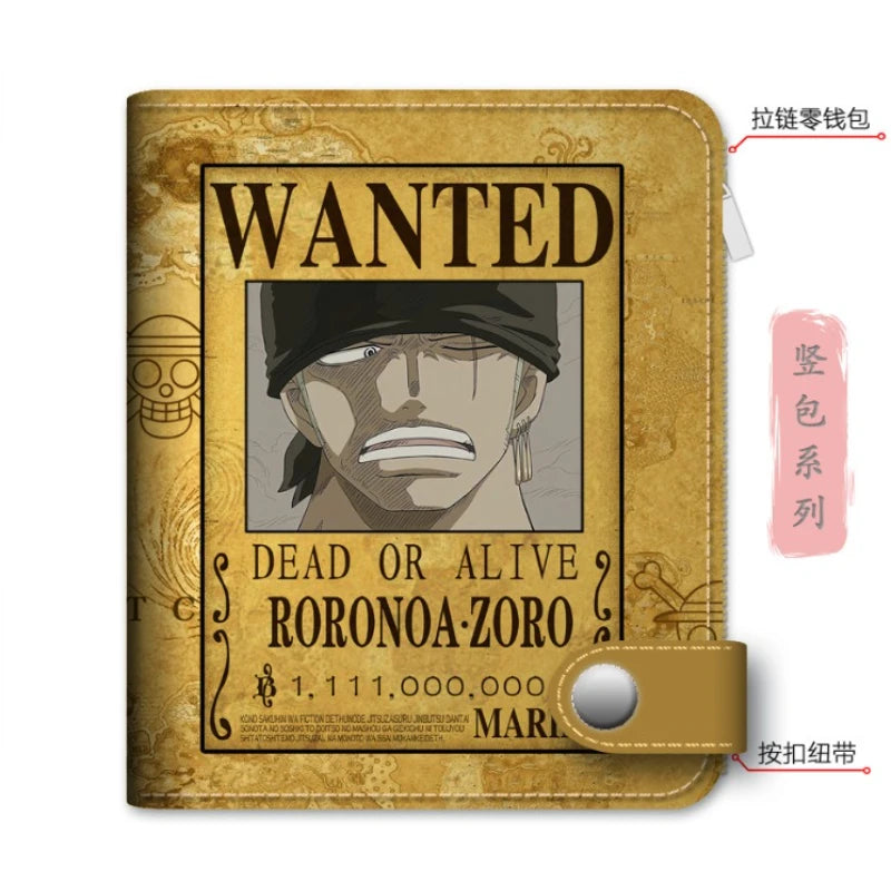 One Piece Bifold Short Wallet – Anime PU Leather Coin Purse & Card Holder