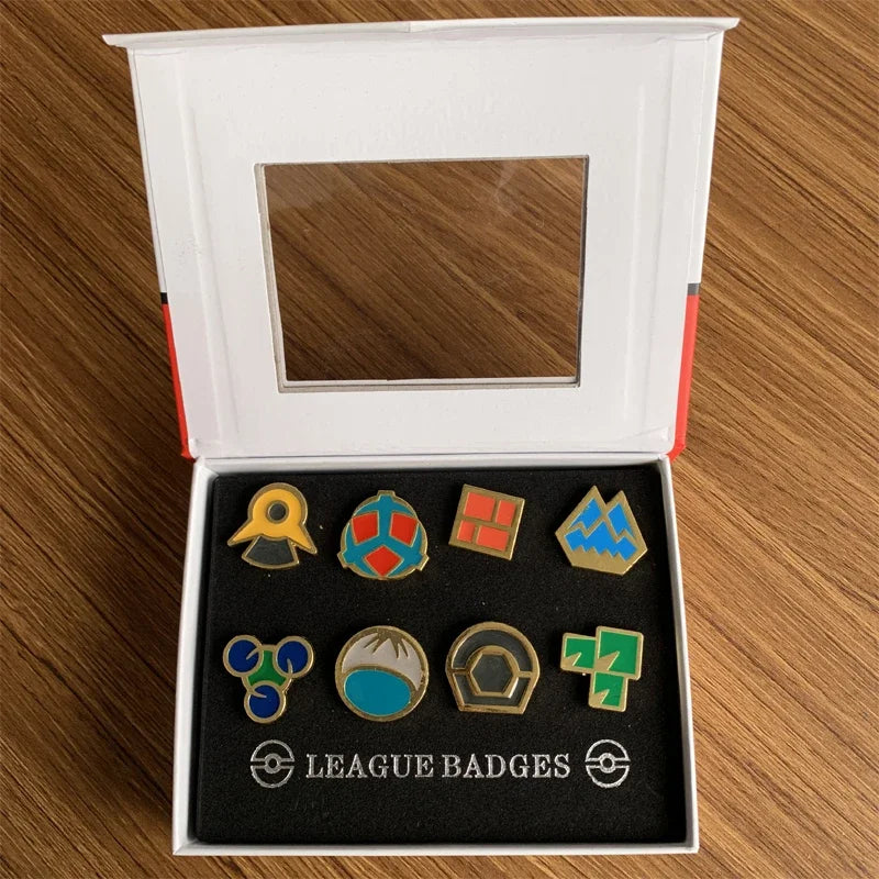 Pokemon Gym Badge Metal Pin Collection Set – Kanto Johto Hoenn Sinnoh Pins