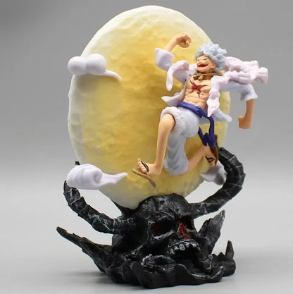 One Piece Gear 5 Luffy "Moon Fairy" Action Figure – 14cm Sun God Nika PVC Statue with LED Moon Light