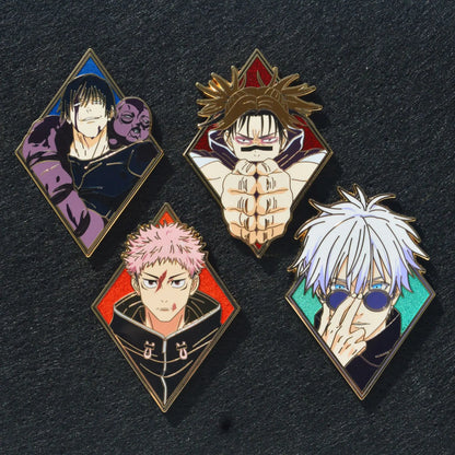 Jujutsu Kaisen Enamel Pin Badge Set – Gojo, Sukuna, Toji & Megumi Brooches