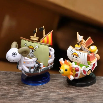 One Piece Mini Ship Figure Model – Thousand Sunny & Going Merry Desktop Statues