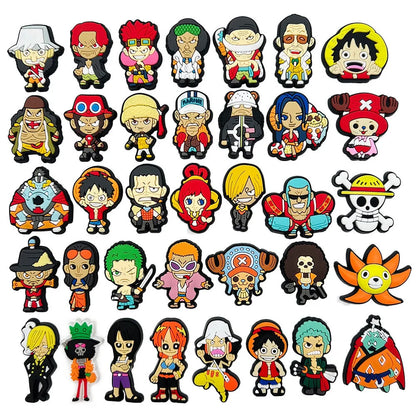 One Piece Anime PVC Clog Shoe Charms – Luffy, Zoro, Chopper & Crew Accessories