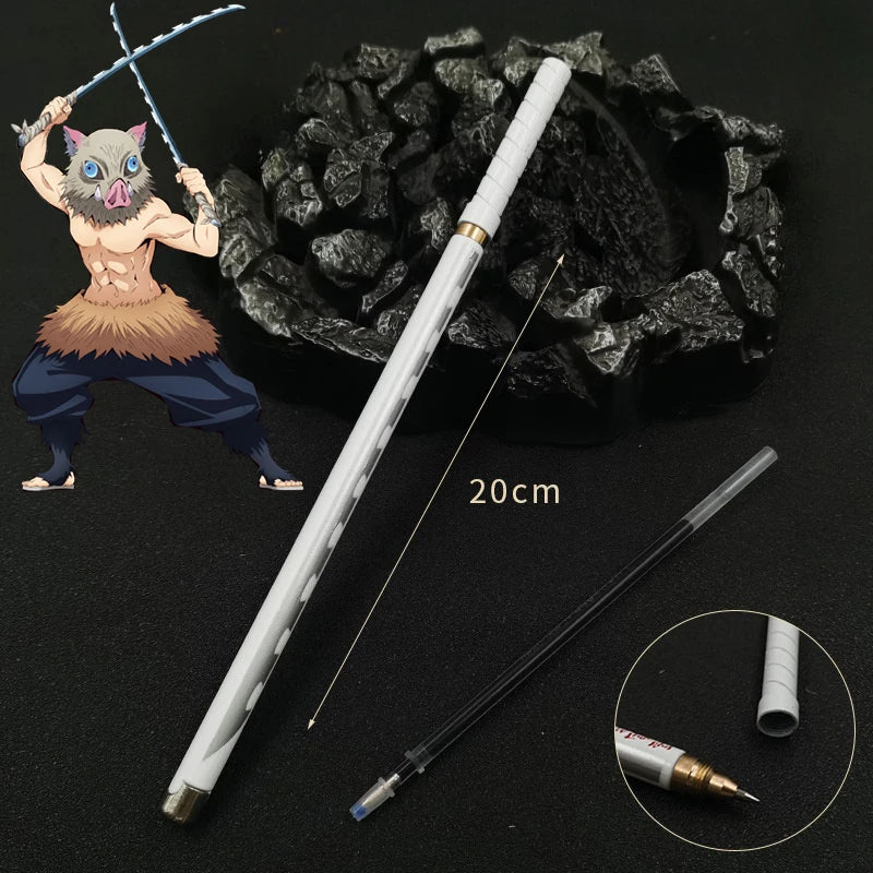 Demon Slayer Nichirin Katana Mini Gel Pen – 20cm Alloy Metal Sword Replica