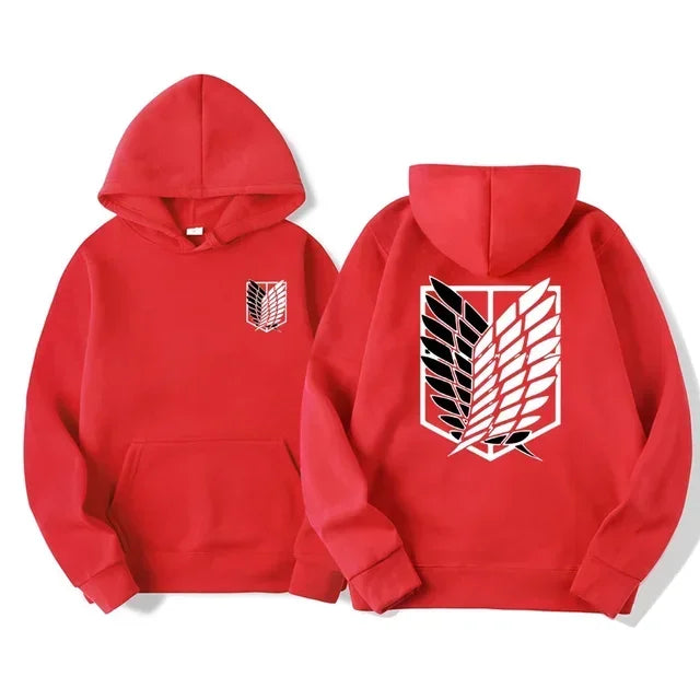 Attack on Titan Anime Hoodie – Survey Corps Wings of Freedom Pullover Sweatshirt
