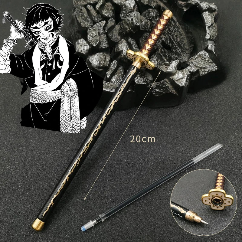 Demon Slayer Nichirin Katana Mini Gel Pen – 20cm Alloy Metal Sword Replica