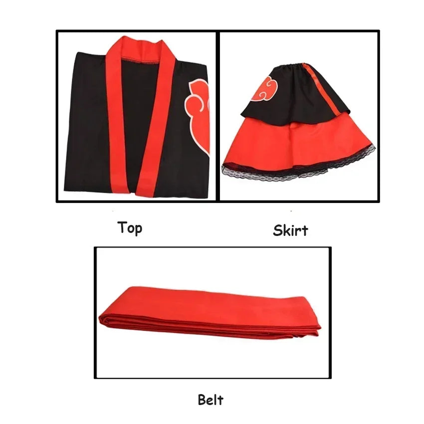 Akatsuki Cosplay Kimono Dress – Anime Festival Uniform Skirt Suit